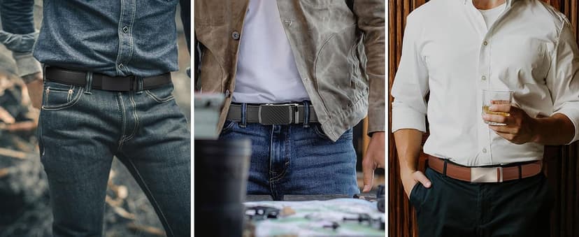 CHAOREN Mens Belt Leather Ratchet Belt - Customizable Fit, Effortless Style (35mm)