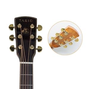 TARIO 41'' Electric Acoustic Antique Guitar Solid Acacia Top Acacia Back and Sides Mahogany Neck
