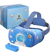 DESTEK V5 VR Headset for Phone w/VR Gamepad, 128 Premium VR apps Included, Anti-Blue Eyes Protected HD Lenses, 110° FOV Virtual Reality Headsets for iPhone, Android Phone- Black