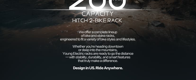 Bike Rack for Car Hitch Mount - Young Electric 2 Ebike Rack Heavy Duty Platform Carrier 200lb Capacity, Smart Tilting & One Hand Folding Bicycle Racks for SUV, Minivan, RV, Fits 5-Inch Fat Tires