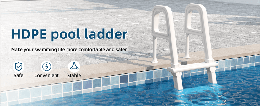 Pool Ladder, 5-Step Pool Stairs with Double Handrails and Non-Slip Steps for 47“-54” Above Ground and In-Ground Pools, White