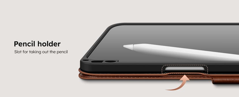 auaua Case for iPad Pro 11 Inch (M5/M4) 2025/2024, with Pencil Holder and Pocket, Multiple Angles Viewing, Magnetic Closure, Auto Sleep/Wake (Brown)