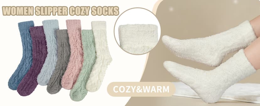 Womens Winter Fuzzy Socks Cozy Fluffy Sock Warm Fuzzy Christmas Socks for Women