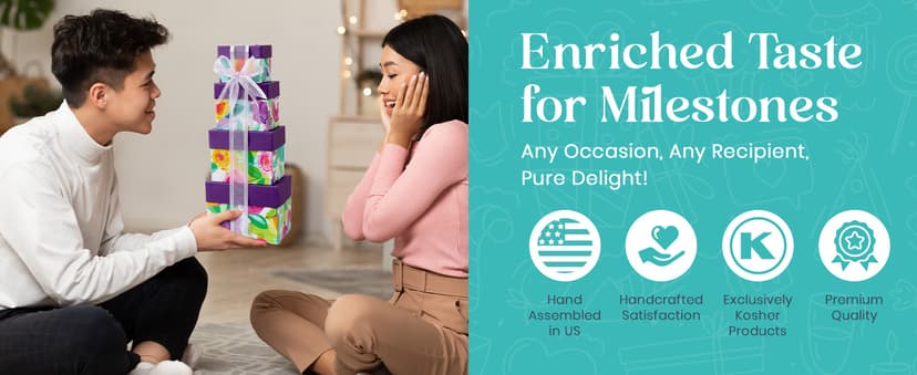 Broadway Basketeers Gift Basket Tower Snack Gifts for Women, Men, Families, College – Delivery for Birthday, Appreciation, Thank You, Get Well Soon Care Package