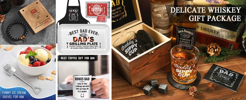 Christmas Father Gifts for Dad Daddy Father-in-Law Grandpa, Dad Birthday Gift from Daughter Son Father's Day Papa Grandfather Husband Brother Uncle, Funny New Bonus Step Dads Ice Cream Shovel Spoon