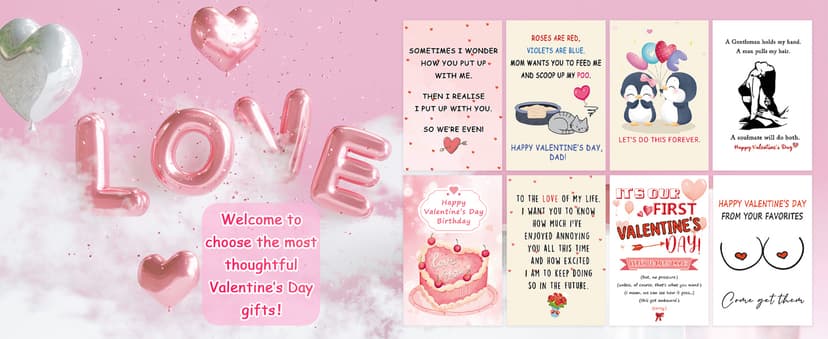 Valentines Day Card Gifts for Him Men, Happy Valentine's Day Gifts for Husband Boyfriend Fiance form Wife Girlfriend Fiancee, Mens Valentines Gifts Ideas, Vday Card