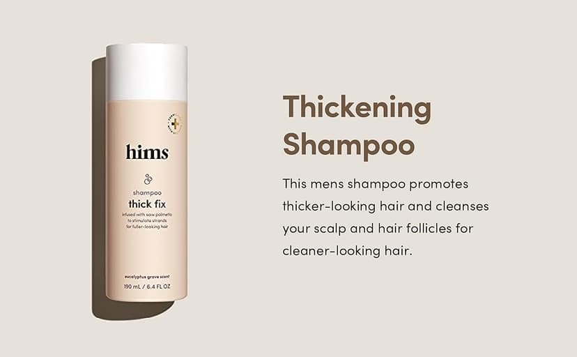 hims Thick Fix Hair Thickening Shampoo & 5% Minoxidil Treatment Foam Set - Hair Loss Treatment for Men - Moisturizing, Color Safe Shampoo & Foam - 2 Count