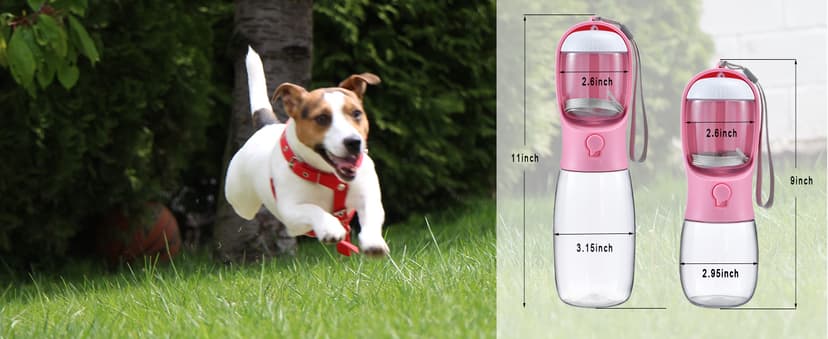 Feeding & Hydration | Travel Water Bowl | Portable Pet Dispenser | Dog Gifts | Puppy Essentials | for Hiking Camping Beach Cibaabo Dog Water Bottle Portable with Food Container & Filter for Travel B09F5ZYV7M