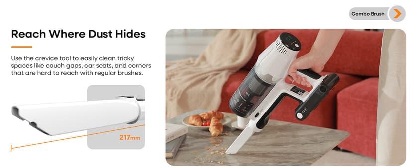 ElecKeys Cordless Vacuum Cleaner, 580W 48KPA 65Mins Vacuum Cleaners for Home, Self-Standing Anti-Tangle Vacuum with LED Display, Rechargeable, Lightweight, Cordless Vacuum for Floors/Pet Hair/Carpets