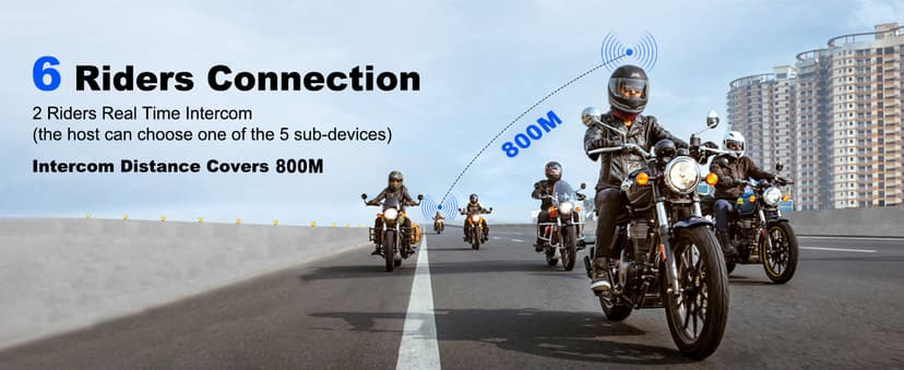 EJEAS V6 Pro Motorcycle Bluetooth Headset, Upgraded 2 Riders Intercom Helmet Communication System with Auto-Answering Call and Noise Reduction for Motorcycling Skiing and Climbing (2 Pack)
