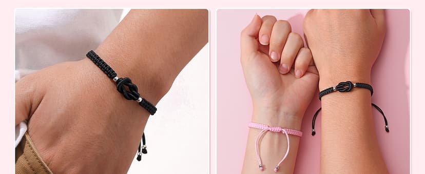 UNGENT THEM Pinky Promise Forever Love Knot Bracelets for Couples–Birthday Anniversary Valentines Christmas Gifts B0FNDC3ZRQ