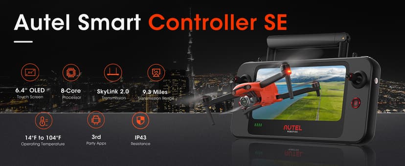 Autel Robotics EVO 2 Pro V3: Son-y 1" CMOS Sensor & 6K HDR Video, Moonlight Algorithm 2.0, Max ISO 44000,12-Bit DNG, 6.4" Smart Controller SE,15KM Transmission, 360° Obstacle Avoidance, 40 Minutes