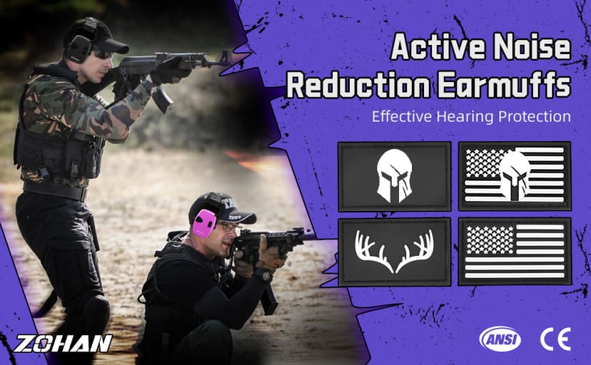 ZOHAN Electronic Shooting Earmuffs, Hearing Protection Shooters, NRR 23dB Noise Reduction Gun Range Ear Protection Headphones