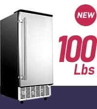 ICYGLEE Commercial Under Counter Ice Maker Machine with Drain Pump, 100Lbs/Day with 24lbs Storage, Built-in Freestanding Ice Maker, Self-Cleaning, 24H Timer, for Commercial & Home Use. (Stainless)