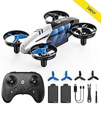 Holy Stone Mini Drone for Kids and Beginners RC Nano Quadcopter Indoor Small Helicopter Plane with Auto Hovering, 3D Flips, Headless Mode and 3 Batteries, Great Gift Toy for Boys and Girls, HS210 Blue