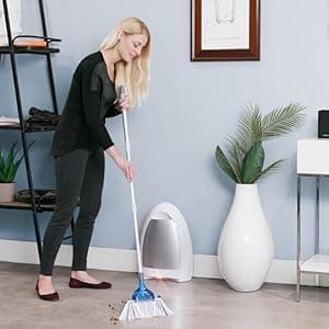 EyeVac Home Touchless Vacuum Automatic Dustpan - Great for Sweeping Pet Hair Food Dirt Kitchen - Ultra Fast & Powerful, No More Bending Down, Bagless, Corded, Automatic Sensors, 1000 Watt (White)