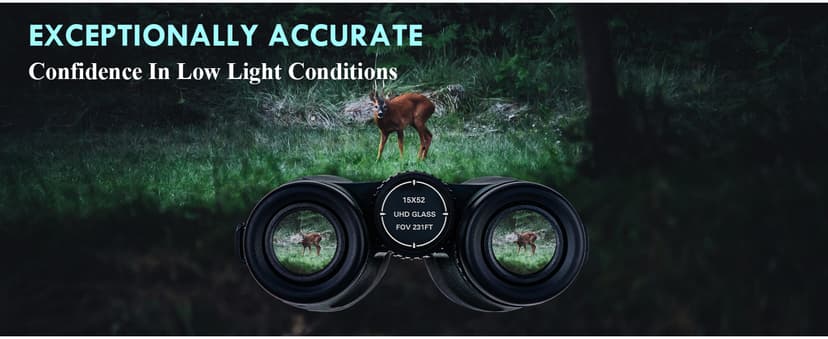 15x52 HD Binoculars for Adults High Powered with Upgraded Phone Adapter - Large View Binoculars with Clear Low Light Vision - Lightweight Waterproof Binocular for Bird Watching Travel Hunting Cruise