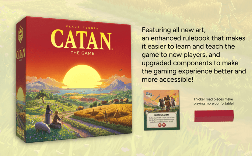 CATAN Board Game (6th Edition) Trade, Build & Settle in the Classic Strategy Game for Family, Kids & Adults, Ages 10+, 3-4 Players, 60-90 Min Playtime