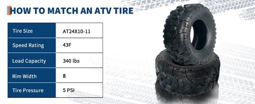Garvee 2 Pack 24x10-11 ATV UTV Tires 4-Ply All-Terrain Tubeless Tires for Daily Work, Hunting & Recreational Riding on ATV, UTV, Quad and 4 Wheeler