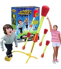 Fun Outdoor Toys for Boys & Girls, Ages 3 & Up - Soft Foam Blaster Set Soars Up to 100ft - STEM Toys for Outside & Backyard Stomp Rocket Jr Multi-Color Rocket Launcher for Kids, 8 Rockets B00G466HBU