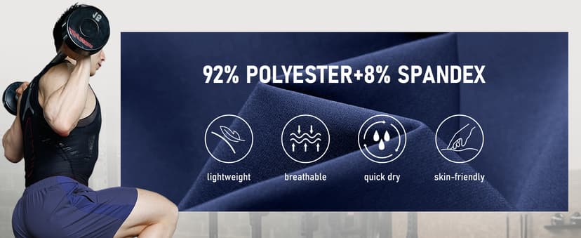 Men's 5" Running Shorts 2 Pack Quick Dry Athletic Workout Gym Shorts with Zipper Pockets