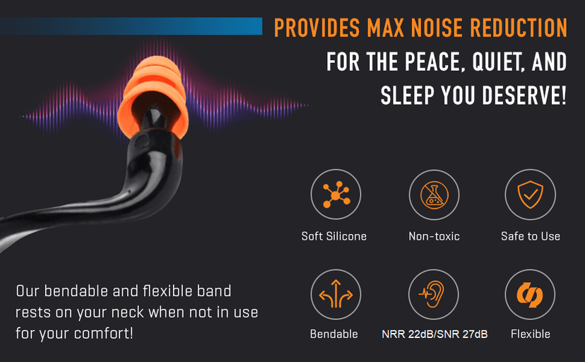 2 Banded Ear Plugs with 10 Pairs of Replacement Pods - Reusable Shooters Ear Protection for Mowing Shooting Construction Hunting - Washable Gun Range Hearing Protection Ear Plugs for Noise Reduction