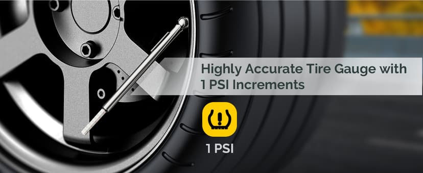 Pencil Tire Pressure Gauge 2 Pack with Valve Caps, Stainless Steel Body Tire Gauges for Tire Pressure with Deflator Valve, Metal Nozzle Tire Gauge for Cars, Pickups, RVs, Bicycles