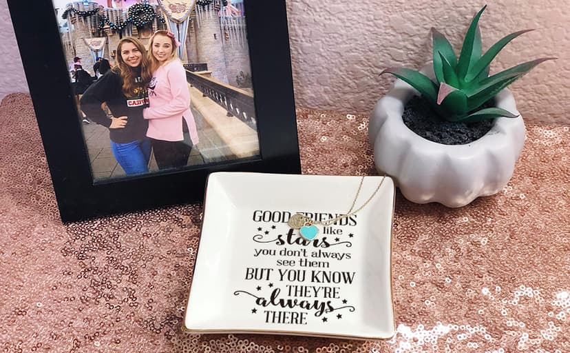 HOME SMILE Ceramic Ring Dish Jewelry Tray for Mom Sister Friends