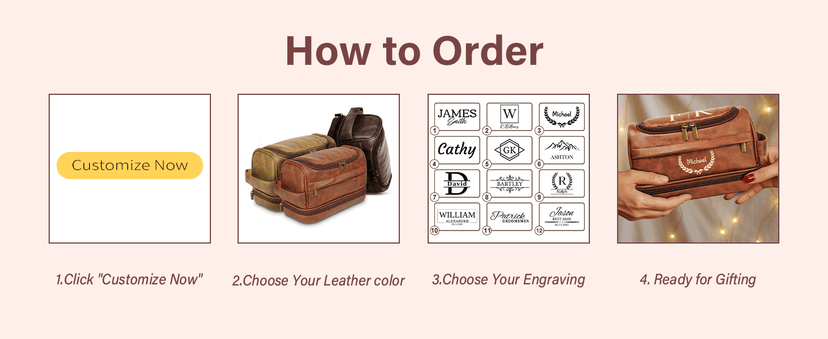 Personalized Toiletry Bag for Men, Custom Toiletries Bag Gifts for Men, Him, Birthday, Anniversary, Graduation, Groomsmen, Dad, Husband, Boyfriend, Leather Engraved Travel Cosmetic Shaving Hygiene Bag B0DZ6SCD7C