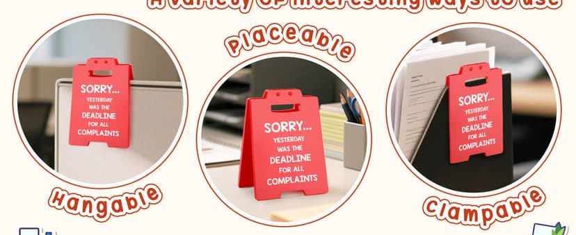 Funny Office Decor Christmas Boss Gifts for Women Men White Elephant Gag Gifts for Female Male Boss Lady Manager Supervisor Coworkers, Nurses Teacher Principal Xmas Gift Cubicle Accessories Red Sign