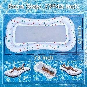 Pool Float Lounge Extra-Large Cooling Mesh Inflatable Raft with Cup Holder Ultra-Comfort Cooling Floating Lounger for Adults Beach Pool Lake Parties Summer Relaxation Essential