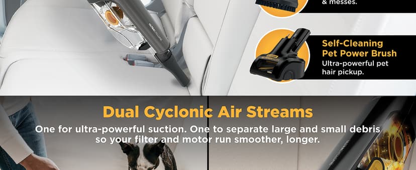 Shark UltraCyclone Pet Pro Plus Cordless Hand Vacuum, Powerful Suction, Handheld Vacuum for Car & Home, Pet Power Brush, Crevice Tool, Scrubbing Brush, XL Dust Cup, Black, CH951