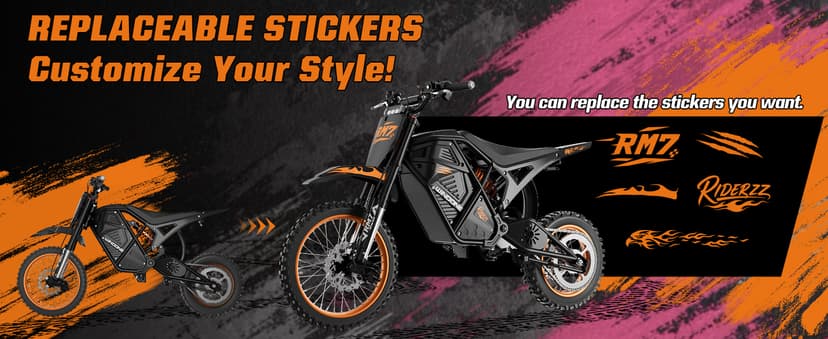 Windone RM7 Electric Dirt Bike for Teens & Adults, 2200W Peak Ebike, 48V 22.5Ah, 37MPH & 45-Mile Electric Motorcycle, 14"/12" Off-Road Tire E-Bike, Dual Hydraulic Brakes, Full Suspension, Fit Age 13+