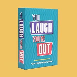 You Laugh You're Out A Party Game with Hilarious Charades Family Card Games for Adults & Kids, 125 Prompt Cards Fun Card Games for Family Game Nights, Gatherings, & Parties Ages 14+