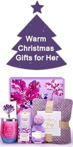 Birthday Gifts for Women, Thank You Gifts for Mom, Gifts for Wife, Girlfriend, Sister, Gift Set Idea for Her Christmas - Purple Gift Basket with 20 Oz Novelty Drinking Glasses