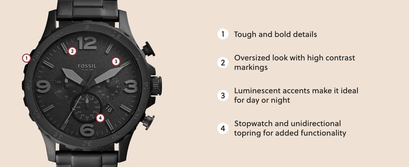 Fossil Men's Nate Quartz Stainless Steel Chronograph Watch