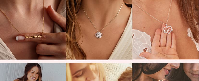 Moodear Mothers Day Gifts Mama Pendant Necklaces for Women - Dainty Small 18K Gold Plated Mom Necklace Non Tarnish Gift for Mom,New Mom Trendy