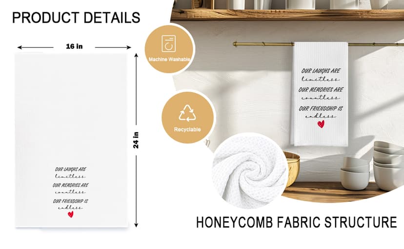 Good Friends are Like Stars Gifts Kitchen Towels, Friends Gifts Dish Tea Towels for Kitchen Decor, Friendship Gifts for Women Hand Towels for Bathroom, Best Friend Bestie BFF Gifts, 16x24in