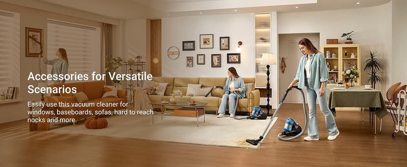 Eureka WhirlWind Bagless Canister 2.5L Vacuum Cleaner, Lightweight Vac for Carpets and Hard Floors, NEN110A, Blue