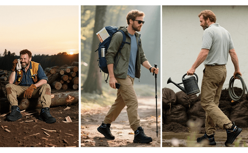 CIVHOM Men Breathable Outdoor Hiking Shoes, Comfortable Trekking Trail Sneakers for Walking & Adventures