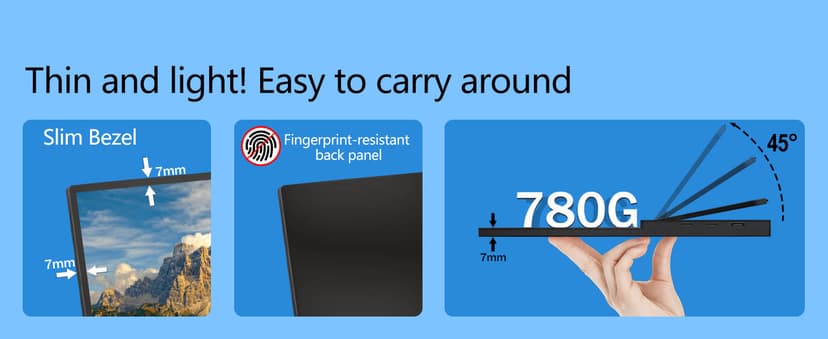 Viyivwine Portable Monitor Touchscreen 15.6" 2.8K Laptop Screen Extender 2880x1620,100Hz,100%sRGB,w/45° Adjustable Stand,mini HDMI USB-C Computer Display for Laptop PC Phone Mac