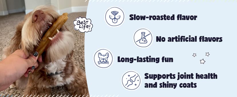 Pawstruck 2-in-1 Collagen Wrapped Jerky Natural Treats for Dogs - 5 Rings - Limited Ingredient Grain Free for Small, Medium, and Large Dogs