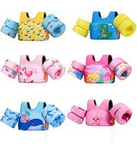 HeySplash Swim Vest for Kids, Toddler Pool Floaties, Children Swimming Vest with Adjustable Strap, Swim Jacket Water Wing Arm Float, Puddle Sea Beach Boat Jumper Boy Girl Baby