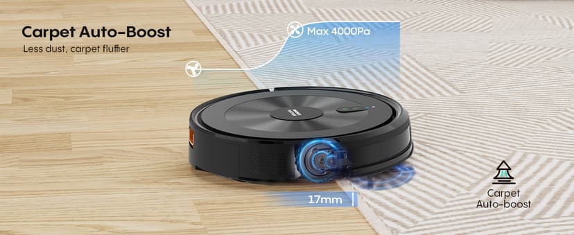 Robot Vacuum and Mop:4000Pa 3-in-1 Robotic Vacuum Cleaner with Intelligent Navigation, Alexa & APP Control, Schedule Cleaning, Slim and Quiet, Robotic Vacuum Perfect for Pet Hair, Hard Floor, Carpet