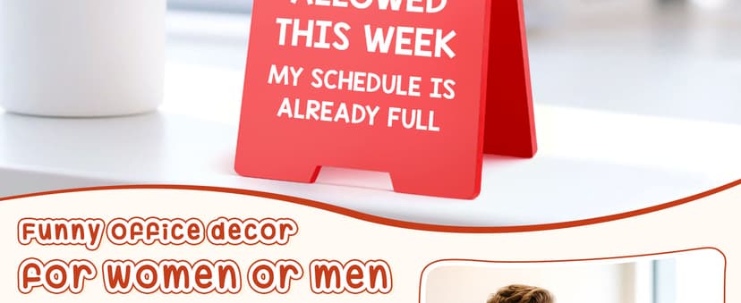 Funny Office Desk Decor Boss Sign, Bosses Day Gifts for Women Men Manager Supervisor Leader Lady Famale Male, Christmas White Elephant Gifts for Teacher Principal Coworker Cubicle Accessories Red Sign