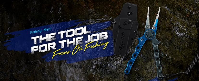 Piscifun Fishing Pliers, Saltwater Fishing Pliers with Split Ring, Fish Hook Remover, Corrosion Resistance Fly Fishing Pliers with Braid Cutters, Sheath and Lanyard, Fishing Gear Gifts for Men