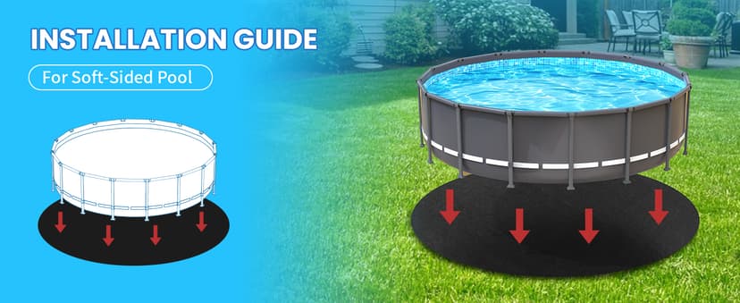 AquaJoyer 15' Round Thicker Heavy Duty Pool Liner Pad for Above Ground Pool, Pool Padding Underlayment for Pool Bottom, Protects Pool Prevents Punctures Weed Barrier Comfortable underfoot