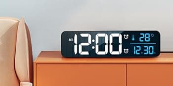 Hournor Digital Clock for Bedroom, Digital Wall Clock for Living Room Decor, Desk Table Clocks, Digital Clock Large Display, Bedroom Smart Alarm Clock for Office Blue