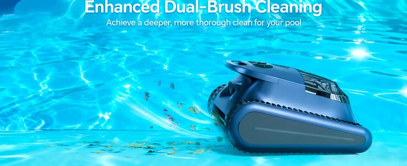 (2026 New) Robotic Pool Cleaner - Pool Vacuum 180W Brushless Motor, 48,000Pa Suction, Wall Climbing, AI-Powered Path Sonar Navigation, 3 Modes Robot for Inground & Above-Ground Pools Up to 2150 Sq. Ft