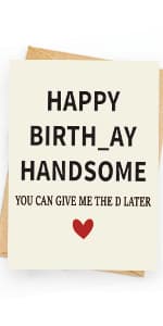 Funny Birthday Card & Gifts for Husband Boyfriend Him, Happy Anniversary Card & Gifts, Valentine Day
